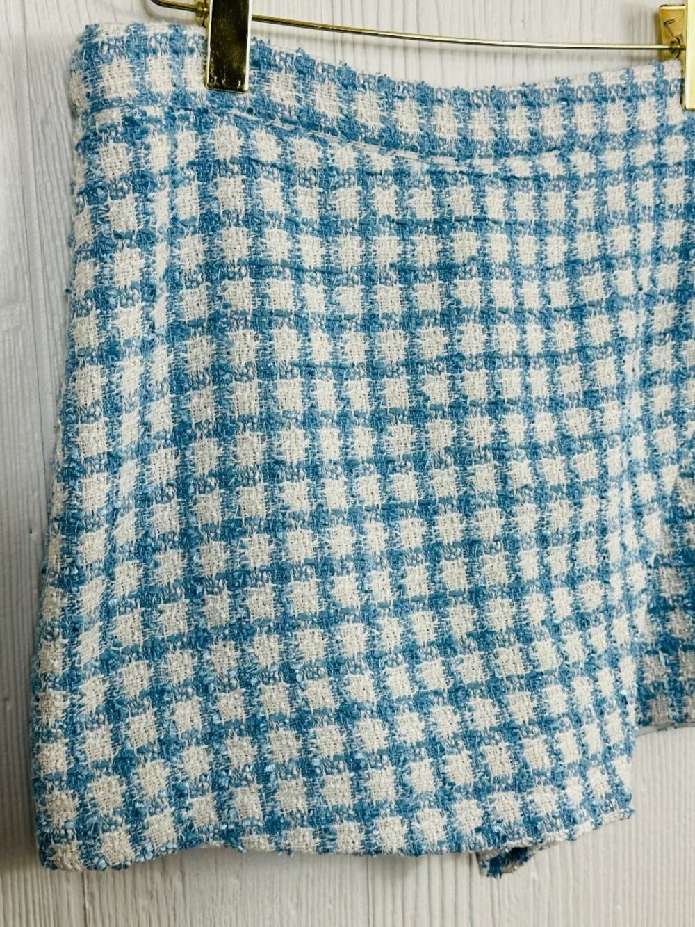 Jason Wu Tweed Skirt Set Blue Plaid Jacket & Mini Skirt Designer Luxe Size 10 - Picture 6 of 9
